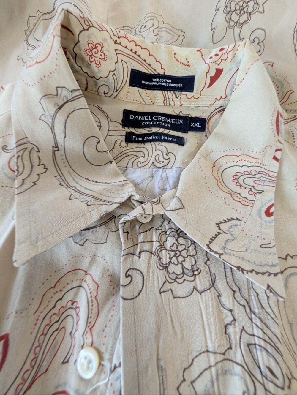 Daniel Cremieux Collection XXL Paisley Button Down Shirt Fine Italian Fabric